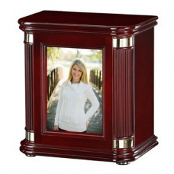 Hardwood picture frame urn